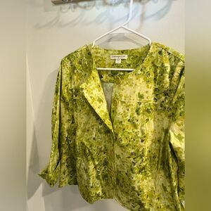 Coldwater Creek Floral Multi Green Jacket